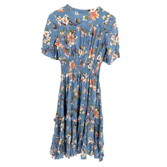 Baltic Born Blue Peach Floral Spell Boho Midi Dress Size S - Picture 9 of 13